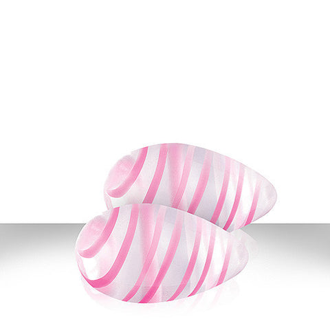 Crystal Premium Glass Eggs Pink Strips