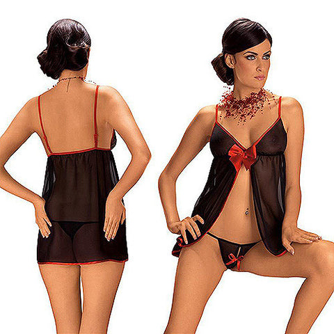 Unwrap Me Babydoll with Open Crotch G-String